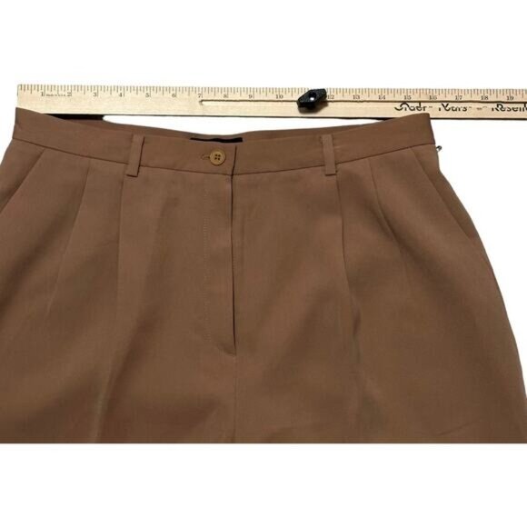 Focus 2000 Womens Taupe Polyester Pleated Front Trousers Size 14 - Picture 6 of 9